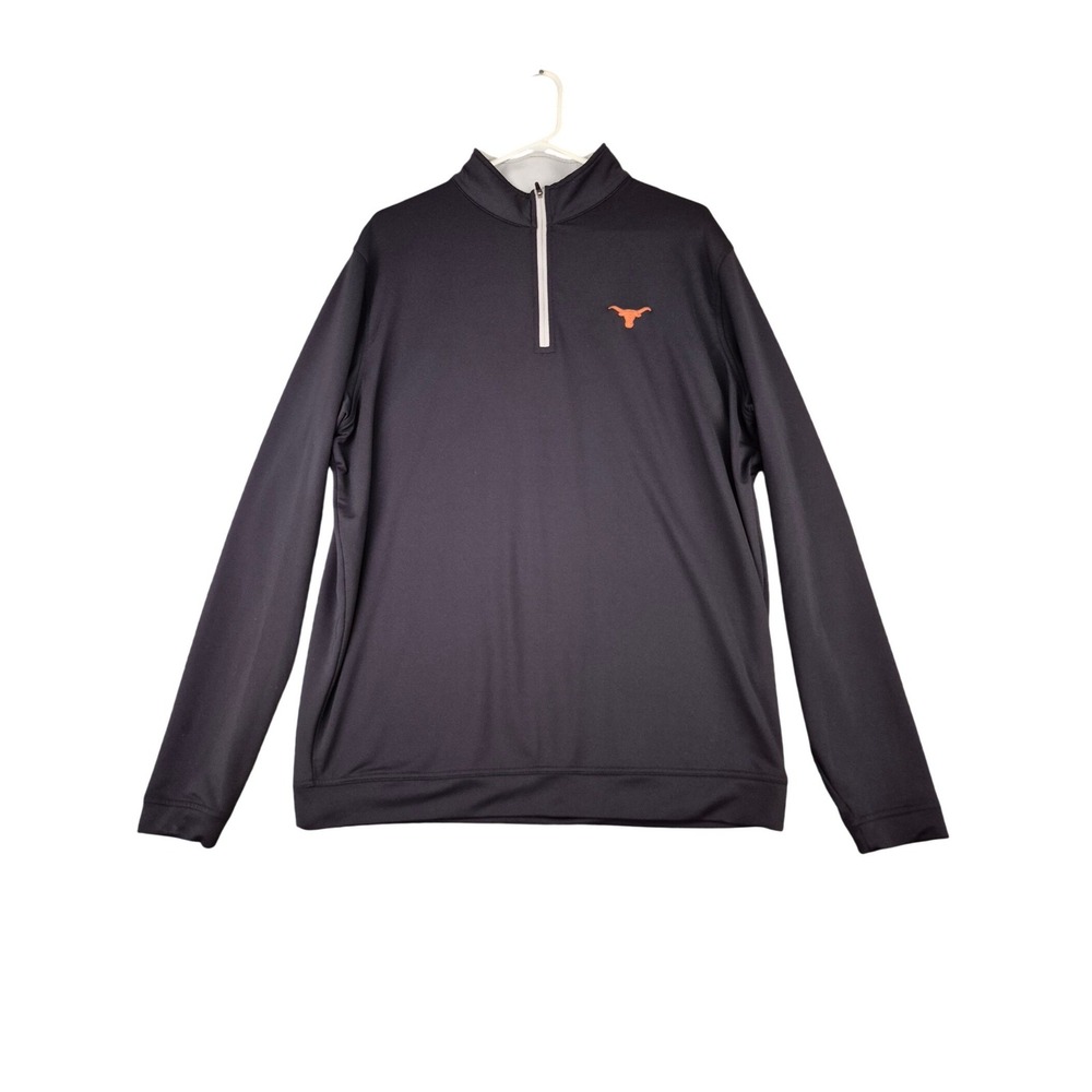 Peter Millar Texas Longhorns Quarter Zip Pullover Black Mens XL UT Austin